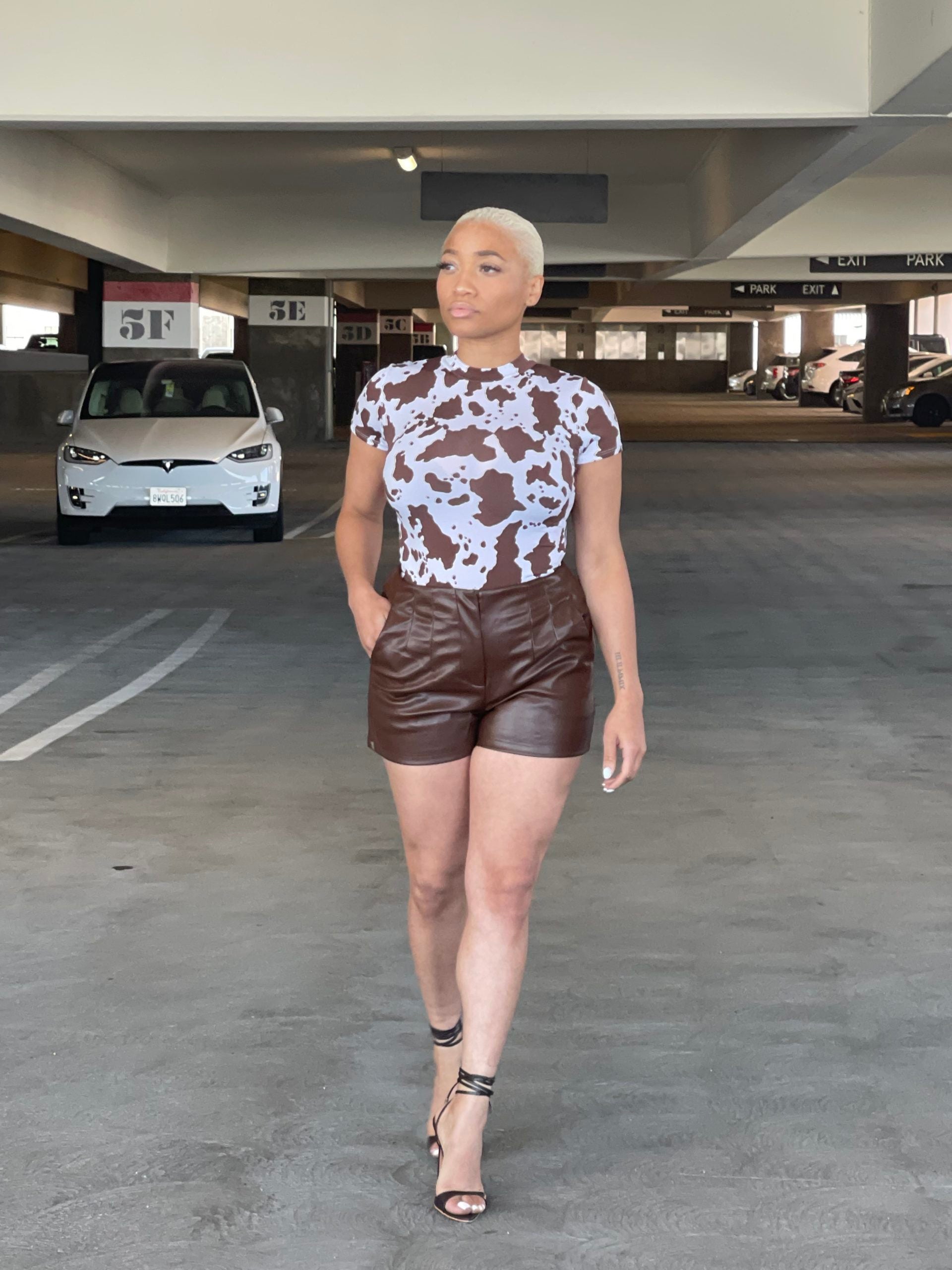Feeling Brown  Faux Leather Shorts – MILK