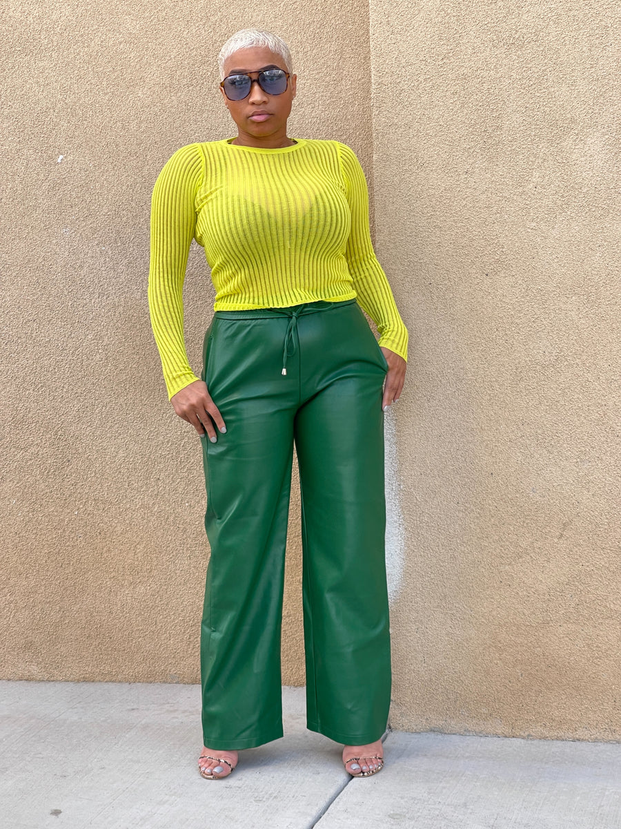LIME LOVE | Ribbed Mesh Top